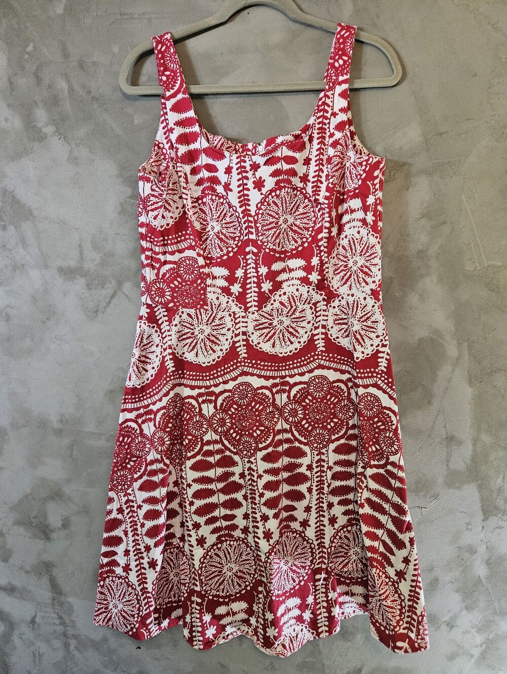 Breakin Loose Red White Floral Fit & Flare Sleeveless Dress Size 14